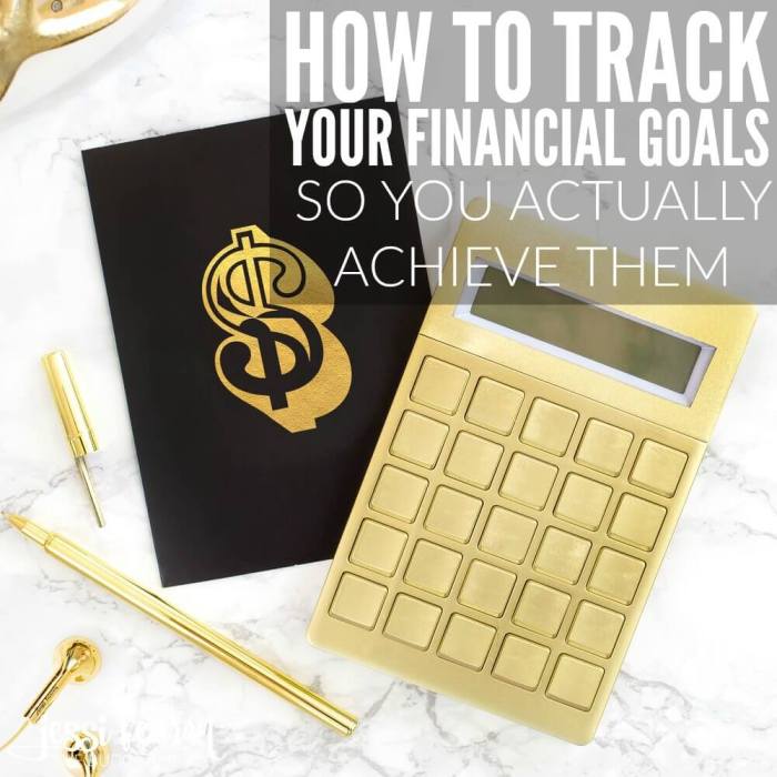 Financial goals track choose board